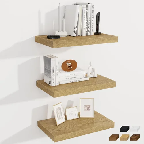 Miniatura 107 de Fun Memories Estantes flotantes de 12 pulgadas de profundidad, estantes de pared de madera de 16 x 12 pulgadas, estante de almacenamiento rústico