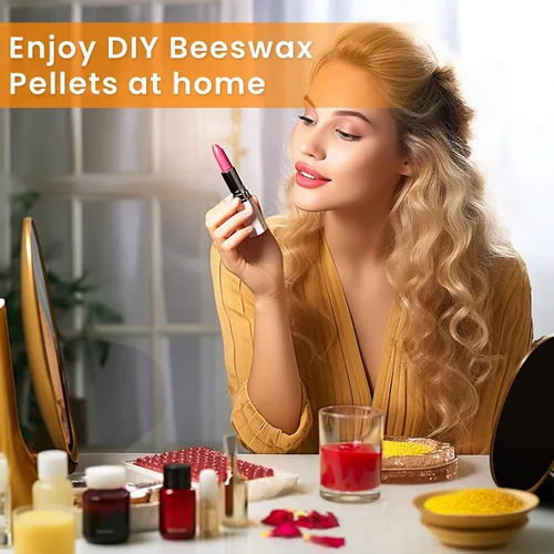 Miniatura 5 de Gránulos de cera de abeja amarilla de 5 libras, cera de abeja de grado alimenticio, cera de abeja triple filtrada para hacer velas, pastillas