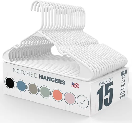 Miniatura 26 de Perchas de plástico gris para ropa Paquete de 200 unidades disponibles para 15, 30, 45, 60, 100, 150, 200 unidades, perchas de plástico
