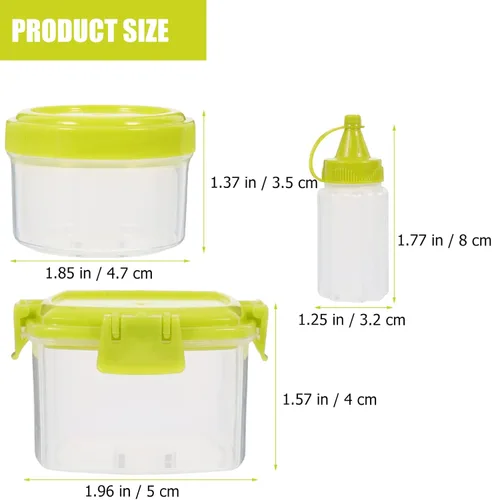 Miniatura 2 de Luxshiny Juego de 12 cajas de salsa, contenedores reutilizables para condimentos, botella de exprimir reutilizable, mini botellas de salsa