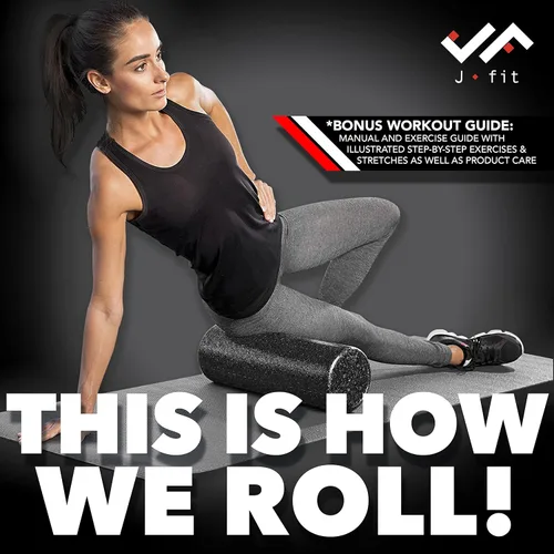 Miniatura 6 de JFIT High Density Foam Roller – EPP Deep Tissue Massage Roller for Muscle Recovery, Myofascial Release & Stretching Azul solido