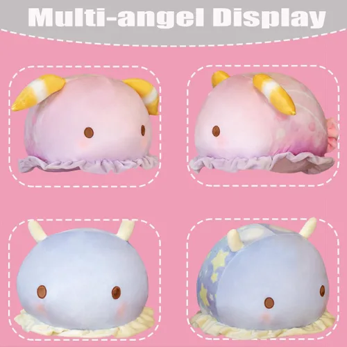 Miniatura 4 de ELAINREN Almohada suave de peluche de manatí rosa grande, peluche de vaca marina, juguete de peluche con forma de manatí/15.7 x 13.8 pulgadas