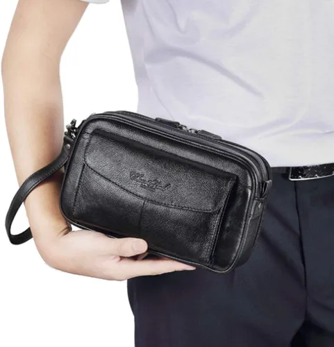 Miniatura 3 de Hebetag Cartera de cuero para hombre, organizador de muñeca