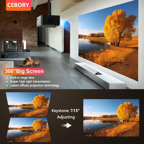 Miniatura 2 de Proyector 5G WiFi Bluetooth nativo 1080P [pantalla de proyector y bolsa de transporte incluidas], proyector de película CEBORY 15000LM Full HD