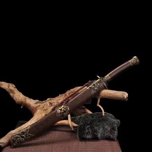 Miniatura 4 de OYZ Espada Katana, Espada Samurai Japonesa, Katana de acero de alto carbono 1095, hecho a mano, espada china de acero plegado