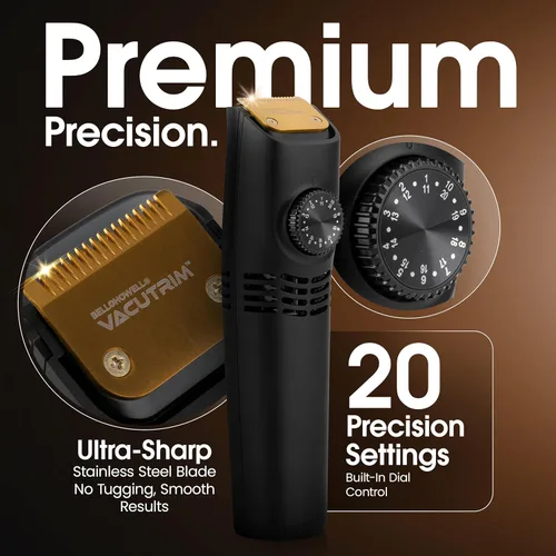 Miniatura 2 de Bell+Howell Vacutrim - Cortadora de barba inalámbrica – Afeitadora eléctrica recargable con aspiradora integrada, 20 ajustes de recorte, indicador
