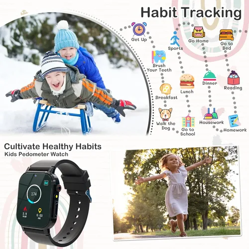 Miniatura 5 de Reloj Inteligente para Niños de 32 Juegos para Niños de 5 a 12 Años, Reloj Inteligente para Niños con Pantalla Táctil HD, Cámara de Video