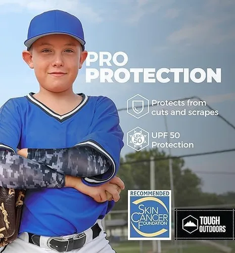 Miniatura 6 de Tough Outdoors Manga de brazo de béisbol para jóvenes y adultos - Mangas de compresión para niños y niñas, hombres y mujeres - Fútbol