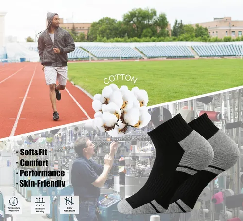 Miniatura 4 de Ortis Calcetines de corte bajo para hombre, cojín de algodón, absorbe la humedad, malla ventilada, entrenamiento para correr