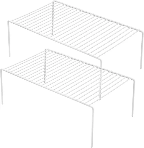 Miniatura 13 de Redrubbit Estante de almacenamiento grande (15.7 x 9.4 pulgadas), juego de 6, inoxidable, minimalista, blanco, acero metálico, 6 estantes, cocina
