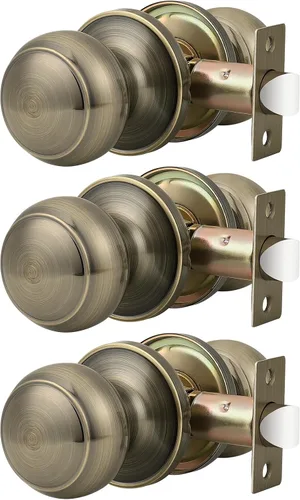 Miniatura 27 de Probrico (paquete de 10 perillas redondas para puertas de paso (sin bloqueo), perillas sin llave para cerraduras de puertas interiores/exteriores