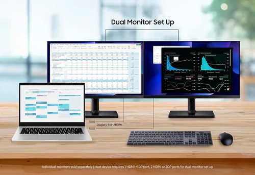 Miniatura 7 de SAMSUNG Monitor de computadora FHD 1080p serie FT45 de 24 pulgadas, 75Hz, panel IPS, HDMI, DisplayPort, concentrador USB, altavoces incorporados