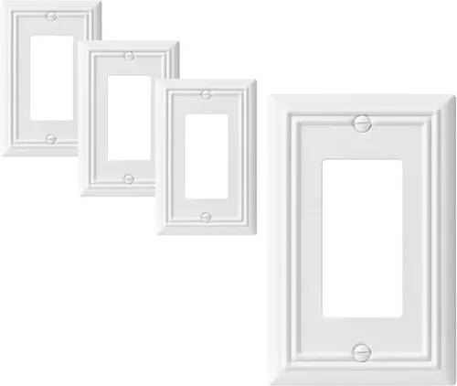 Miniatura 10 de DEWENWILS Paquete de 4 placas de pared de metal, cubierta de interruptor de palanca individual, resistente a la corrosión, níquel cepillado