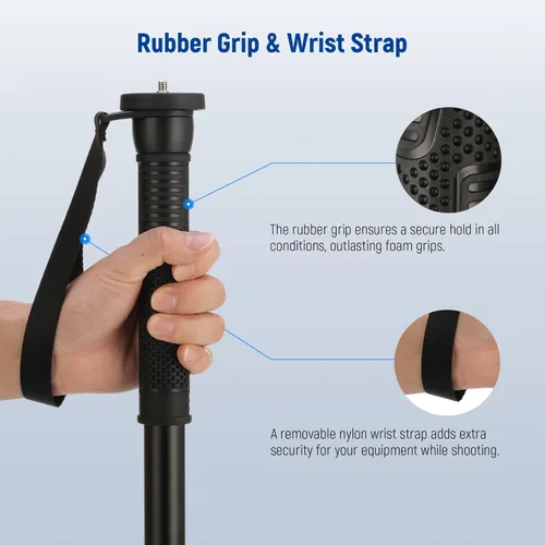 Miniatura 5 de NEEWER Soporte monopie para cámara de 66.5 pulgadas, palo de aluminio ligero para selfie de viaje para videocámara DSLR, fotografía y grabación