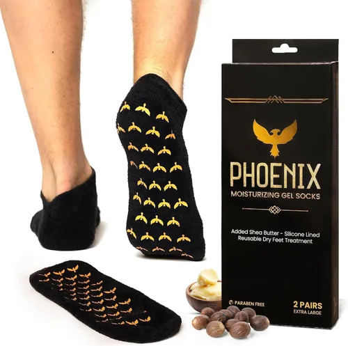 Calcetines de gel hidratante para hombre, 2 pares extra grandes, calcetines de talón de silicona, tratamiento de talón agrietado, calcetines de spa