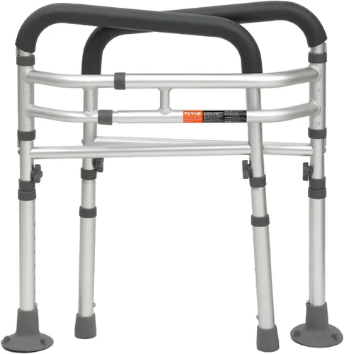 Miniatura 9 de VEVOR Barandilla de seguridad para inodoro, marco de asiento de inodoro plegable, ajustable y desmontable para la mayoría de los inodoros, capacidad