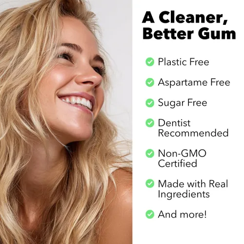 Miniatura 8 de Refresh Gum, Sin azúcar, natural, xilitol, goma de mascar de larga duración, sabores naturales, ingredientes orgánicos, sin plástico, sin OMG, sin