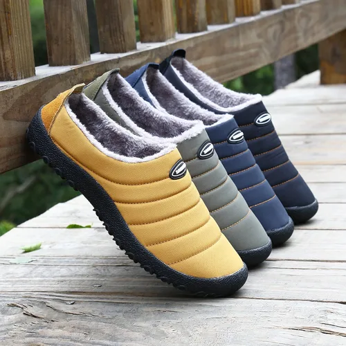 Miniatura 3 de UBFEN - Pantuflas cálidas de invierno para hombre y mujer con forro de felpa mullida, zapatos de casa con suela de goma antideslizante