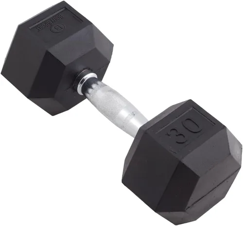 Body Sport Mancuerna hexagonal con revestimiento de goma, individual – Mancuernas para ejercicios – Equipo de entrenamiento de fuerza – Accesorios