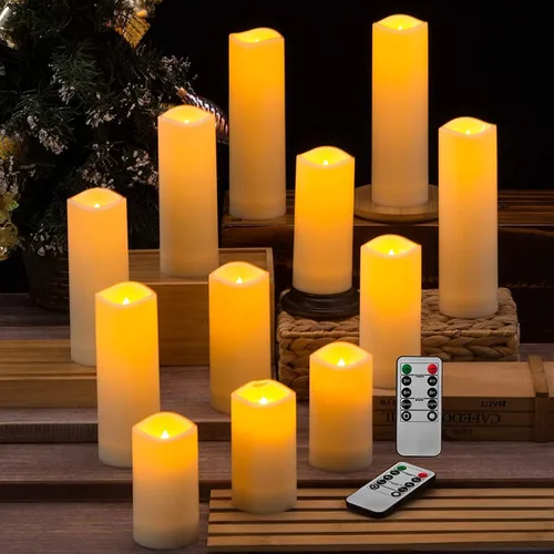 Miniatura 5 de YOROXRG Paquete de 12 velas LED sin llama, funcionan con pilas, impermeables