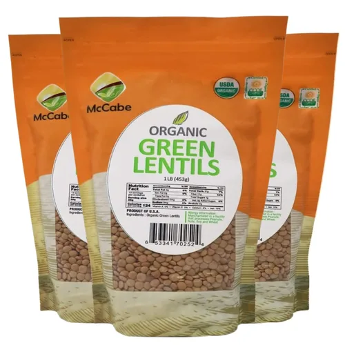 Miniatura 3 de McCabe Lentejas verdes orgánicas – Lentejas verdes orgánicas Ricas en fibra y minerales Certificado USDA y CCOF Producto de Estados Unidos 1