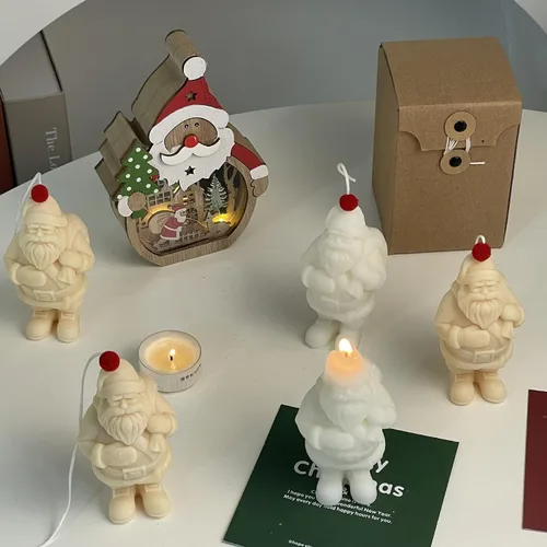 Miniatura 5 de Molde de vela de silicona de Papá Noel 3D de Navidad DIY de yeso de Navidad de resina de jabón de hielo molde de vela herramienta de fabricación