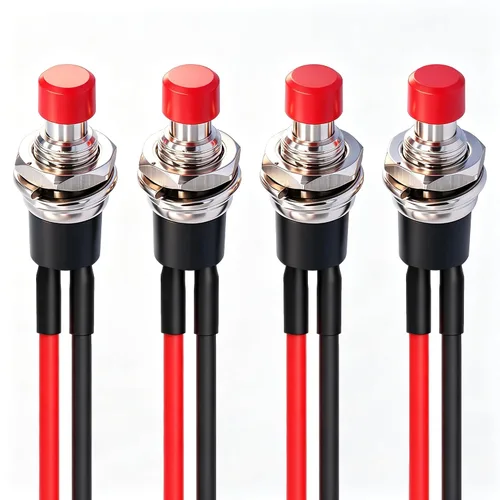 Miniatura 24 de Twidec /6 unids interruptor de botón momentáneo de 0.472 in agujero de montaje de 1/2 "encendido apagado mini redondo impermeable negro con cables