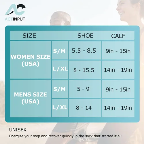 Miniatura 5 de ACTINPUT Calcetines de compresión para mujeres y hombres, circulación 8 pares de 15-20mmHg-el mejor apoyo para enfermeras, médicos, correr, atletismo