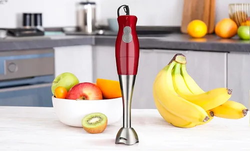 Miniatura 4 de Batidora de mano de inmersión eléctrica de mano resistente, color rojo