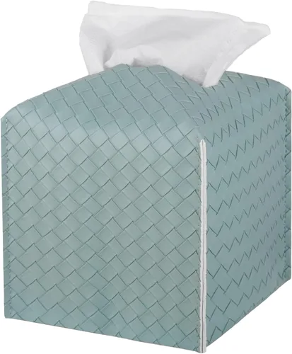 Miniatura 33 de Funda para caja de pañuelos de piel sintética, estuche cuadrado para pañuelos faciales, dispensador de papel facial para baño, encimera de tocador