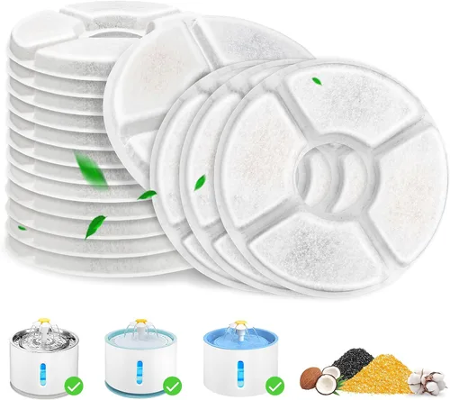Miniatura 8 de Repuesto de filtro de fuente de agua para gatos, 4 filtros de fuente de gato de 5 pulgadas de diámetro con sistema de 3 filtraciones, filtros