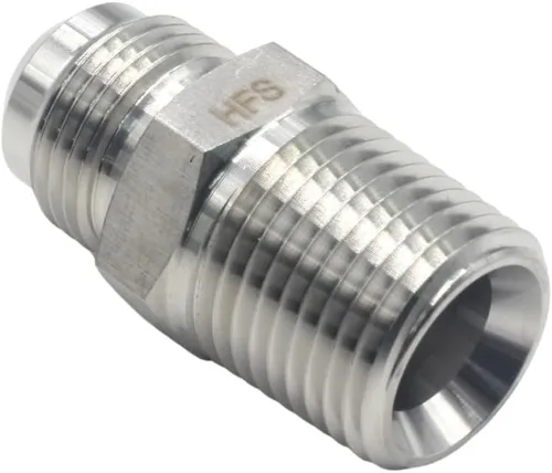 Miniatura 3 de HFS (R) 1/2 "NPT macho a 1/2" SAE Macho Flare Tubing Adapter Manguera Conector Accesorios de tubería de acero inoxidable 304