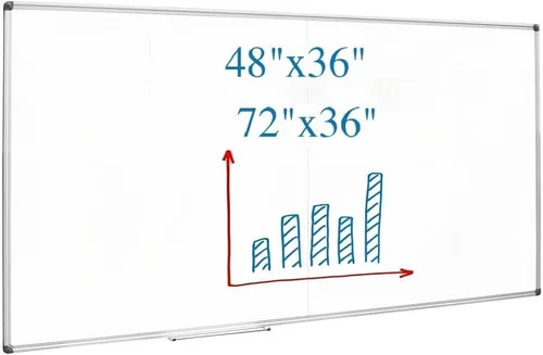 Miniatura 12 de Pizarra blanca de borrado en seco – Pizarra blanca magnética colgante de 24 x 18 pulgadas para pared con marco de aluminio negro para el hogar