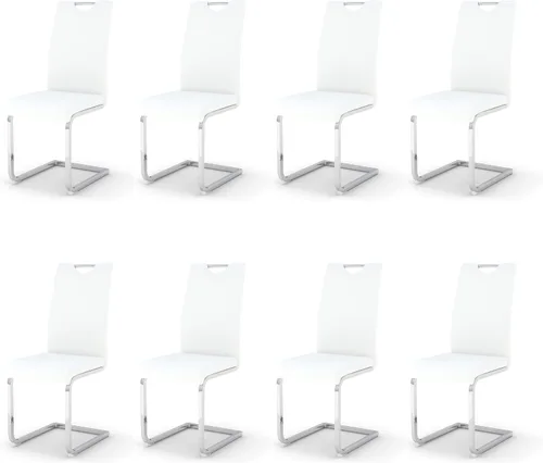 Miniatura 16 de Juego de sillas de comedor modernas (2 unidades) de piel sintética PU con respaldo alto tapizadas con patas doradas de metal para cocina y comedor