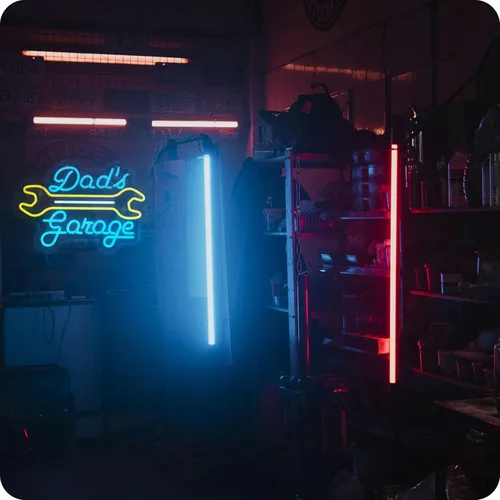 Miniatura 7 de Letrero de neón de garaje para decoración de pared, luz LED del garaje de papá, letreros de automóviles para taller de reparación de autos, cueva