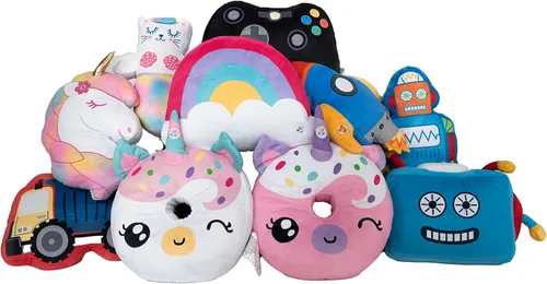 Miniatura 8 de Unicorns & Robots Almohada iluminada para niños, luz nocturna LED de felpa para niños y niñas, certificado Oeko TEX, juguete iluminado para dormir