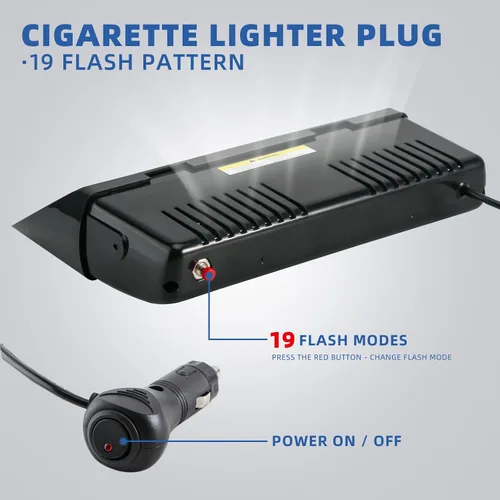 Miniatura 5 de Luz estroboscópica de emergencia LED ámbar/blanca para camiones y vehículos, 16 LEDs 12V, barra de luces de advertencia de seguridad intermitentes