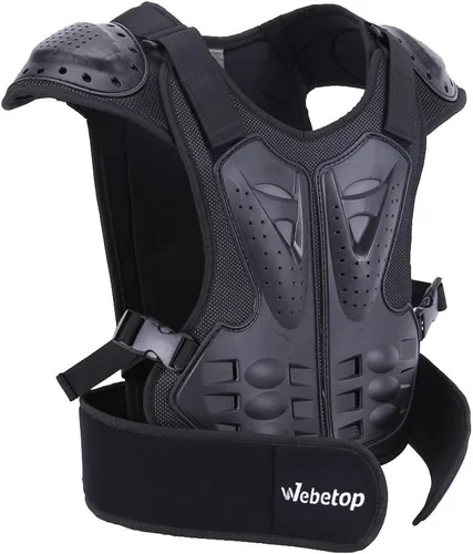 Webetop chaleco armadura protector de columna vertebral y tórax para moto todo terreno para niños, equipo de protección para moto todo terreno,