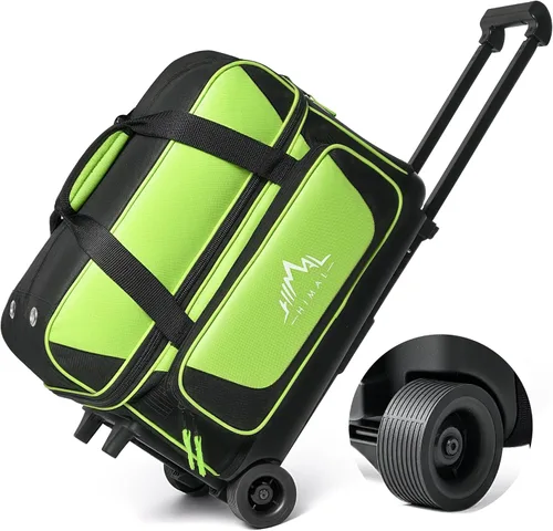 Miniatura 8 de GoHimal Bolsa de bolos de doble rodillo para 2 bolas con compartimento separado para zapatos de boliche (hasta talla 15 de hombre de EE. UU.)