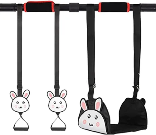 Asiento de columpio colgante de lona de conejo con cuerdas ajustables, juego de columpio seguro para niños, juego de gimnasio para puerta interior