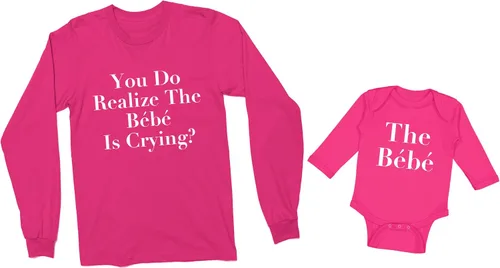 Miniatura 2 de You Do Realize The Bebe is Crying The Bebe - Camisetas familiares de manga larga a juego con parodia de programa de televisión