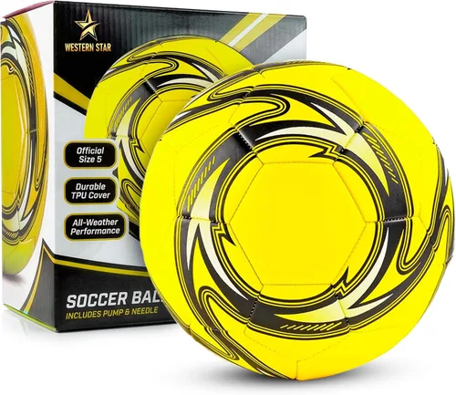 Miniatura 11 de Western Star Balón de fútbol Helix- Tamaño 3 4 5 – Pelotas de fútbol oficiales de grado de partido – Diseño atractivo y duradero