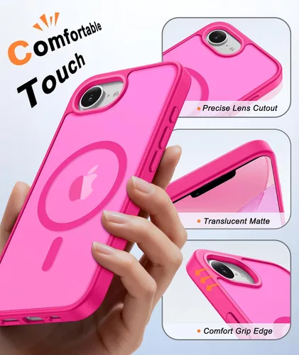 Miniatura 181 de FNTCASE Funda para iPhone 17 Pro: Fundas delgadas translúcidas de color azul claro compatibles con MagSafe, protección completa de la cámara