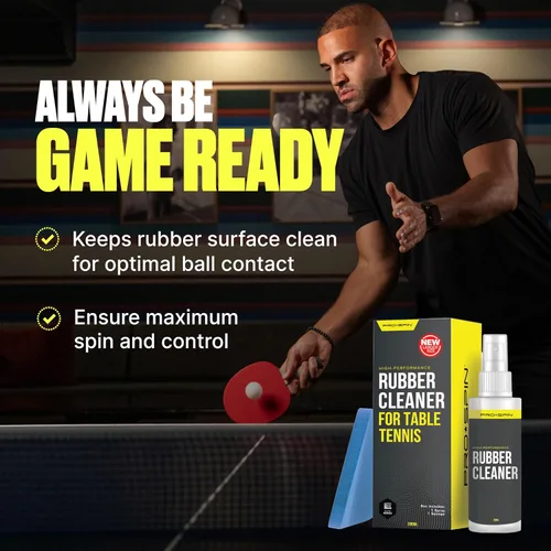 Miniatura 6 de Kit de limpieza de goma para tenis de mesa PRO-SPIN - Limpiador de pala de ping pong Incluye limpiador de goma de 200ml y esponja Elimina