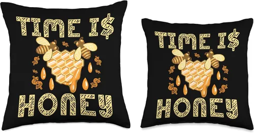 Miniatura 3 de Nature Cute Natural World Bears Forest Zoo Time is Honey Bees Lover Beekeeper Insects Apiology Joke Throw Pillow, 16x16, Multicolor