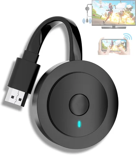 Adaptador Dongle de Visualización HDMI Inalámbrico 4K 1080P, Transmisión WiFi de Películas, Receptor para i-Phone, i-Pad, iOS, Android, Tablet, Negro