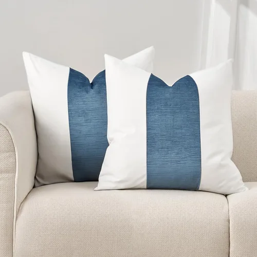 Miniatura 10 de EVERGRACE x Kinsey Walsh Fundas de almohada de panel de terciopelo de algodón de firma, juego de 2, fundas de almohada decorativas de 20"x20