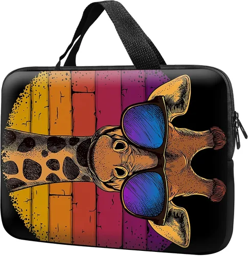 Miniatura 9 de Funda para laptop con asa de 10 pulgadas, impermeable, diseño de lentes de sol de alpaca, funda para computadora compatible con MacBook Air, Pro