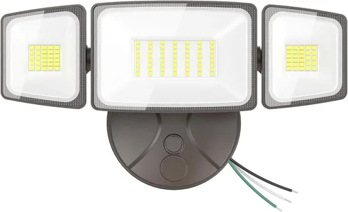 Miniatura 11 de Onforu Luces de inundación de 75 W para exteriores, luces de seguridad de 7000 lm de brillo, controladas por interruptor, con 3 cabezales