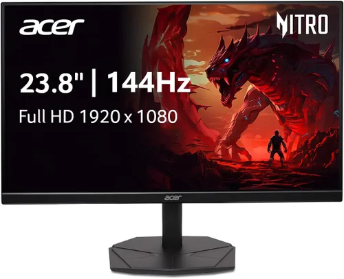 Acer Nitro Monitor para juegos de 23.8" | Full HD 1920 x 1080 | IPS | ZeroFrame | AMD FreeSync | Frecuencia de actualización de 144Hz | 1ms (VRB) |